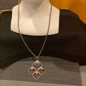 Vintage necklace w/stone pendant euc S#41